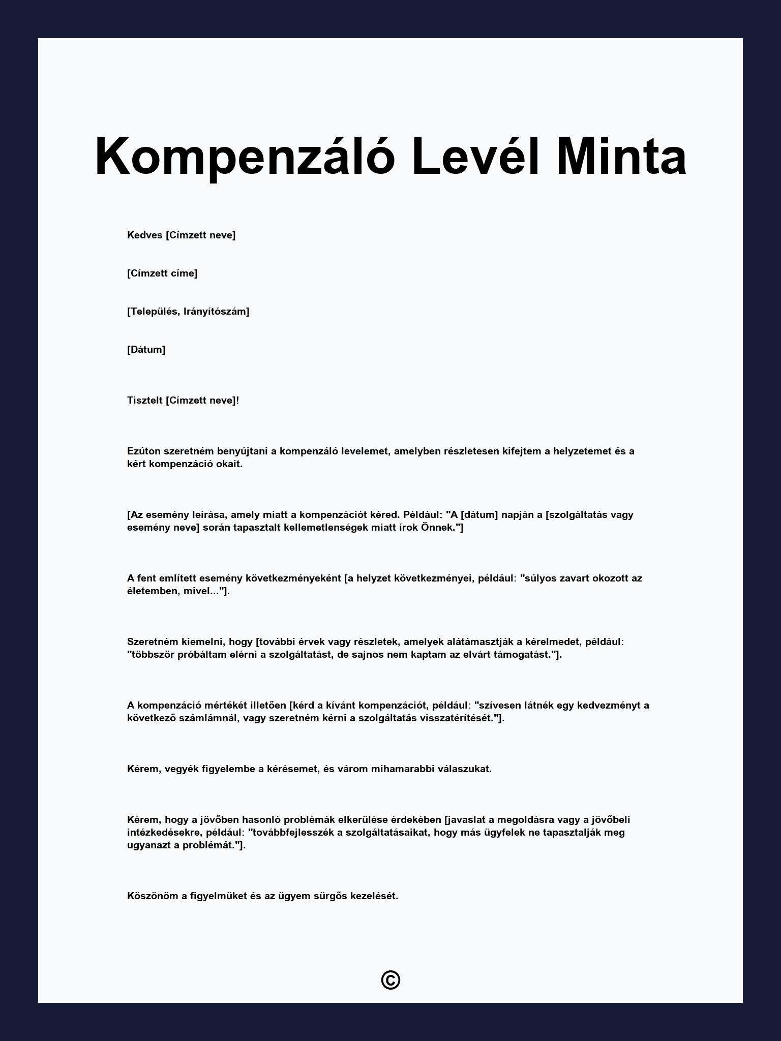 Kompenzáló Levél Minta