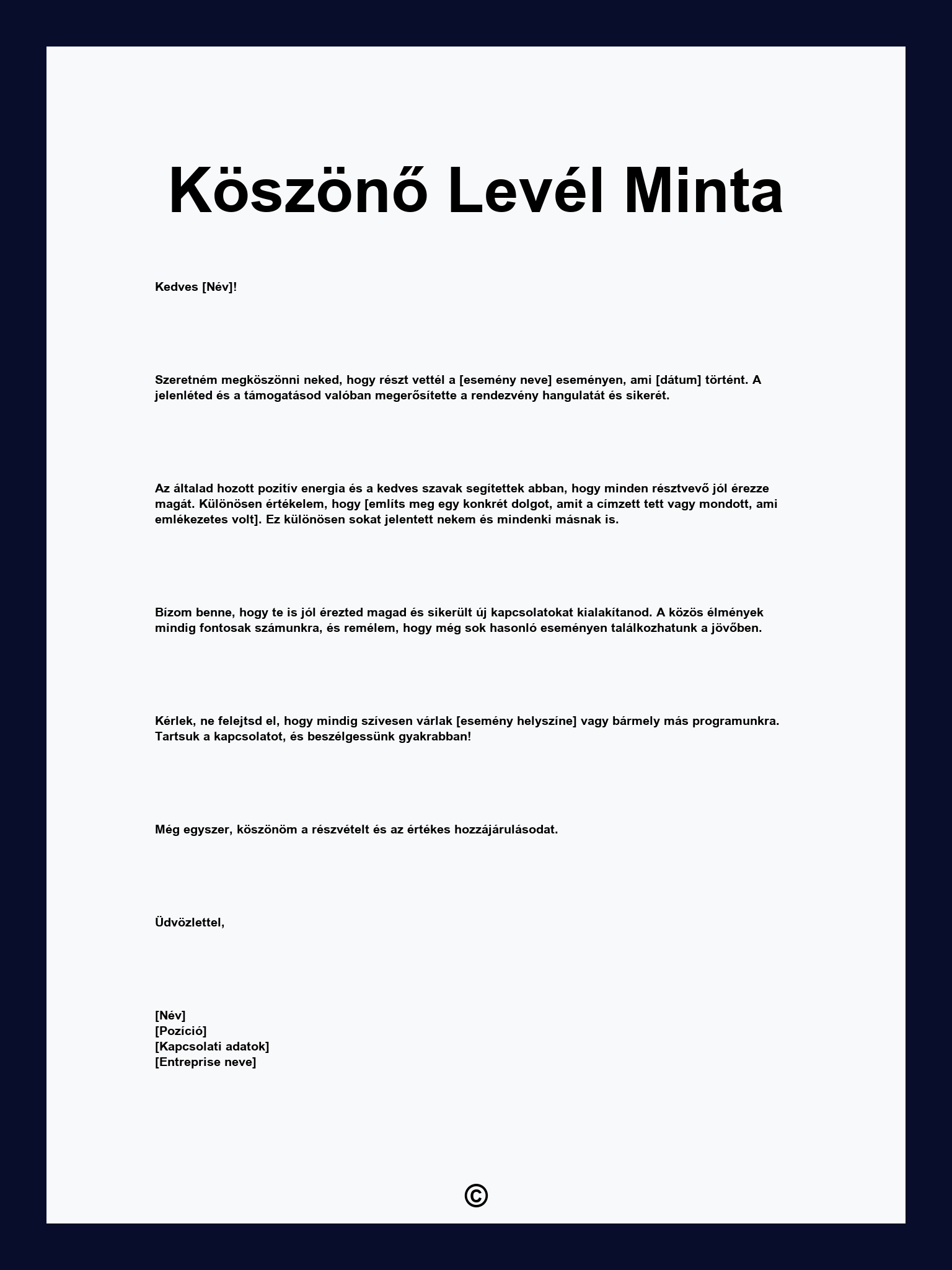 Köszönő Levél Minta