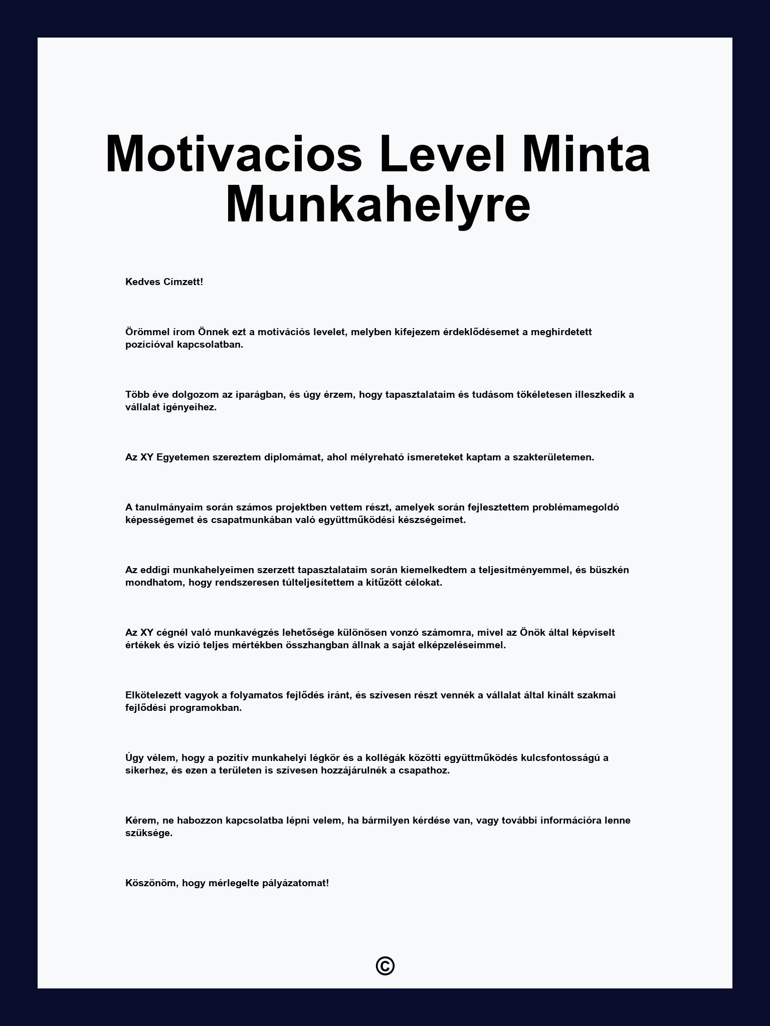 Motivacios Level Minta Munkahelyre