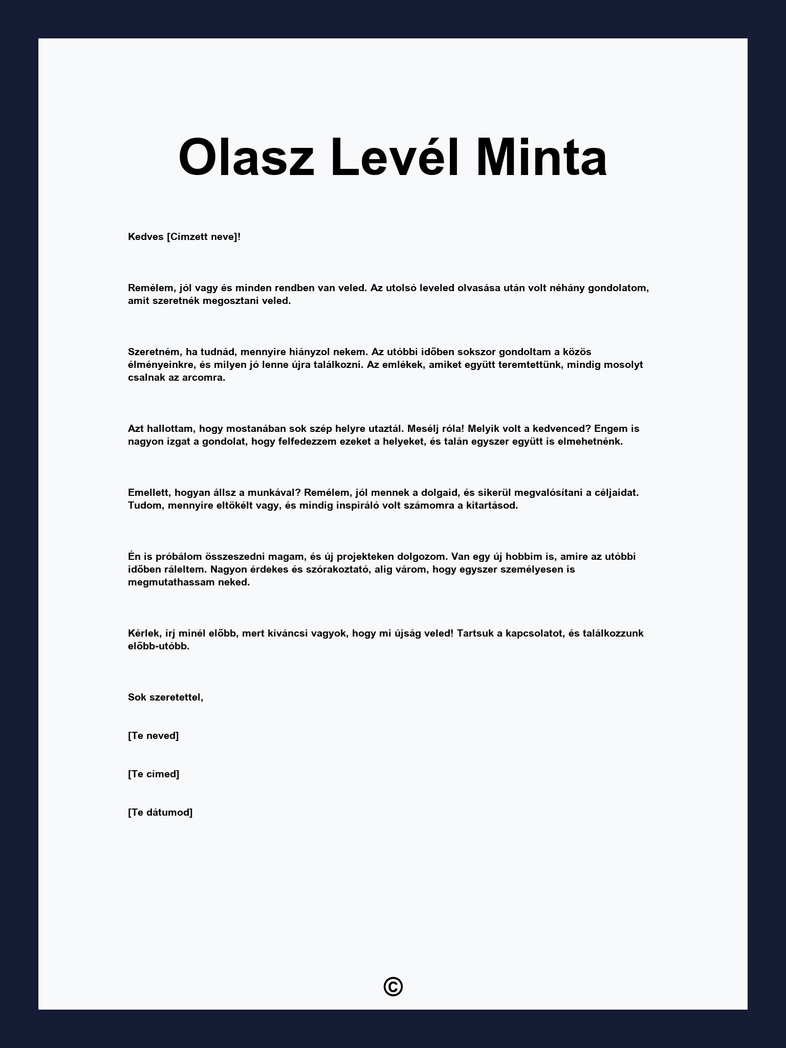 Olasz Levél Minta
