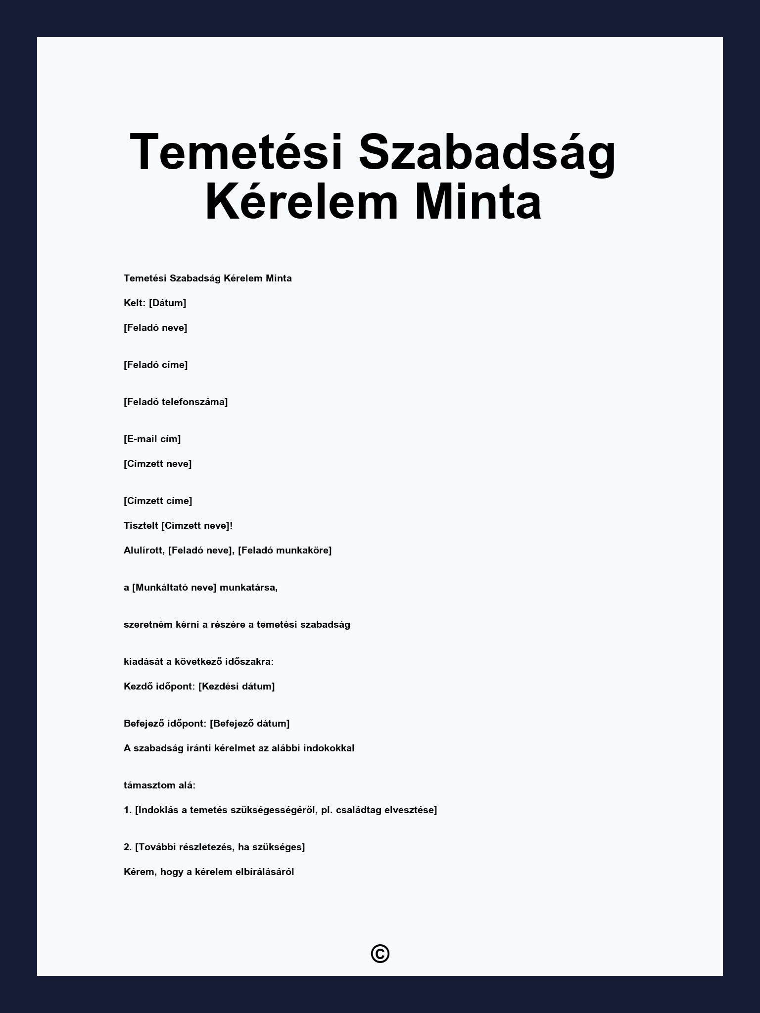Temetési Szabadság Kérelem Minta
